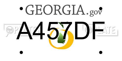 A457DF Georgia License Plate