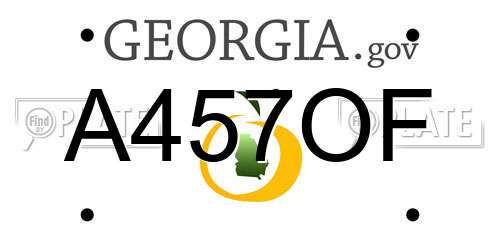 A457OF Georgia License Plate