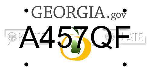 A457QF Georgia License Plate