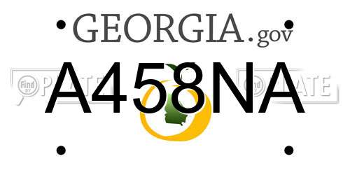 A458NA Georgia License Plate