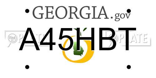 A45HBT Georgia License Plate