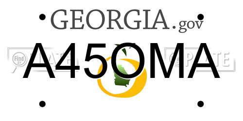 A45OMA Georgia License Plate