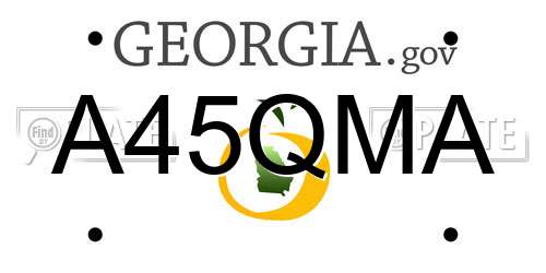 A45QMA Georgia License Plate
