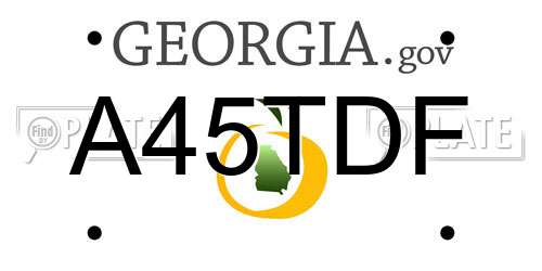 A45TDF Georgia License Plate