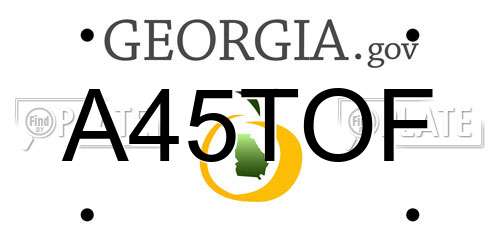 A45TOF Georgia License Plate