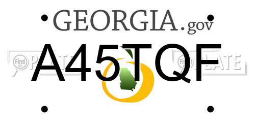 A45TQF Georgia License Plate