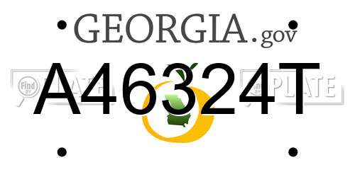 A46324T Georgia License Plate
