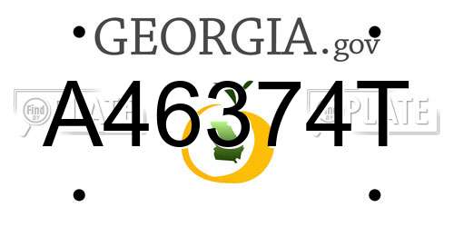 A46374T Georgia License Plate