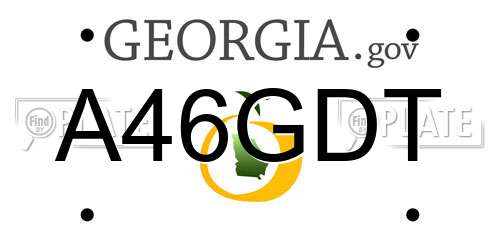 A46GDT Georgia License Plate