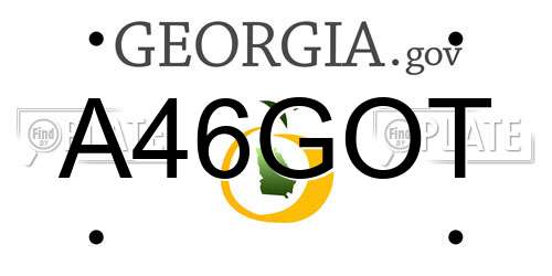 A46GOT Georgia License Plate