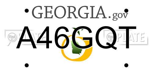A46GQT Georgia License Plate