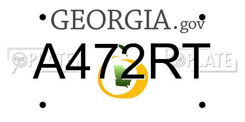 A472RT Georgia License Plate