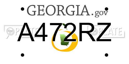 A472RZ Georgia License Plate