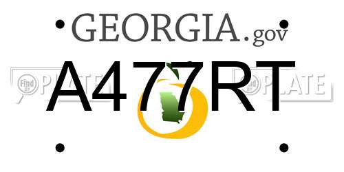 A477RT Georgia License Plate