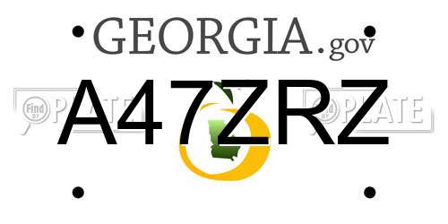 A47ZRZ Georgia License Plate