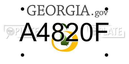 A4820F Georgia License Plate