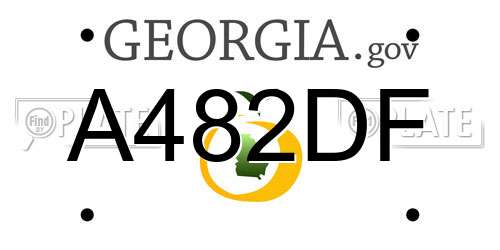 A482DF Georgia License Plate
