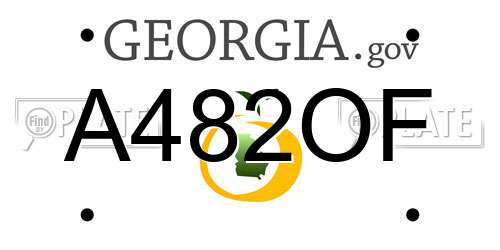 A482OF Georgia License Plate