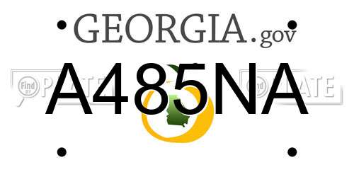 A485NA Georgia License Plate