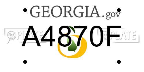 A4870F Georgia License Plate