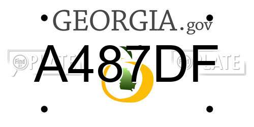 A487DF Georgia License Plate