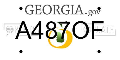 A487OF Georgia License Plate