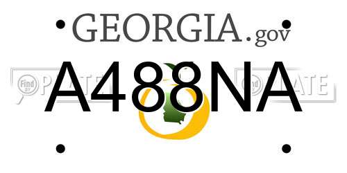 A488NA Georgia License Plate