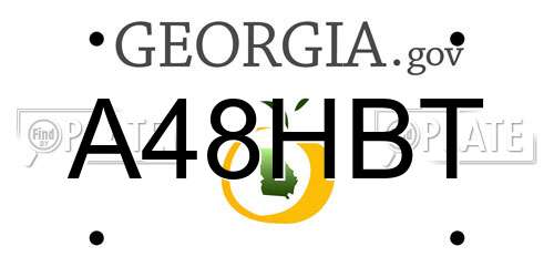 A48HBT Georgia License Plate