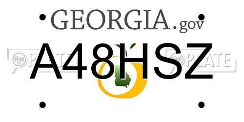 A48HSZ Georgia License Plate
