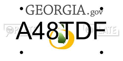 A48TDF Georgia License Plate