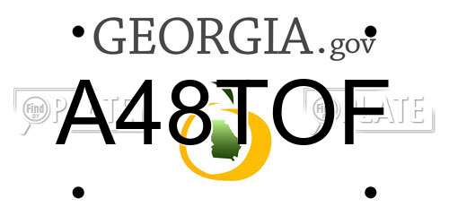 A48TOF Georgia License Plate
