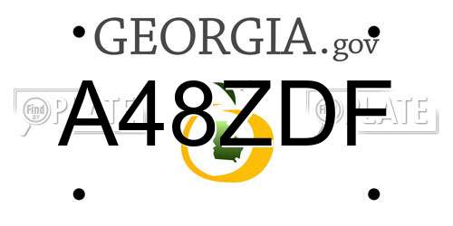 A48ZDF Georgia License Plate