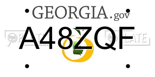 A48ZQF Georgia License Plate