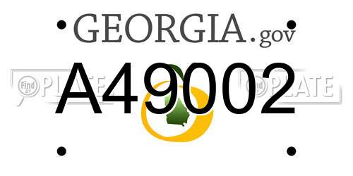 A49002 Georgia License Plate