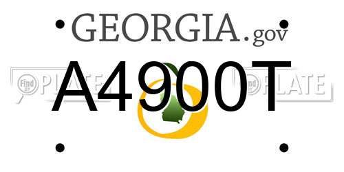 A4900T Georgia License Plate