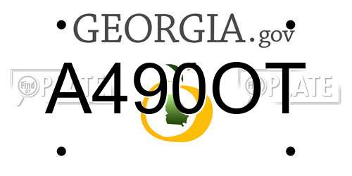 A490OT Georgia License Plate