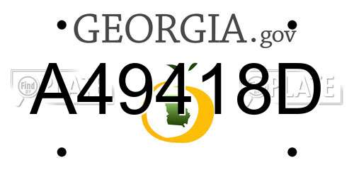 A49418D Georgia License Plate