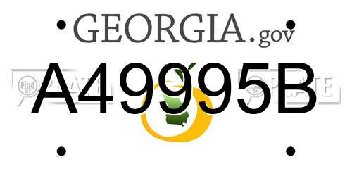 A49995B Georgia License Plate