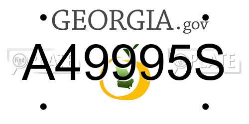 A49995S Georgia License Plate