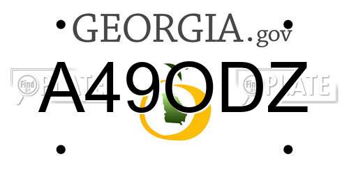 A49ODZ Georgia License Plate