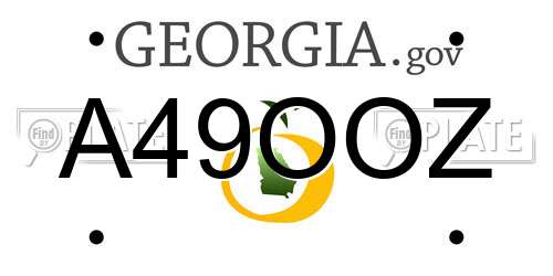 A49OOZ Georgia License Plate