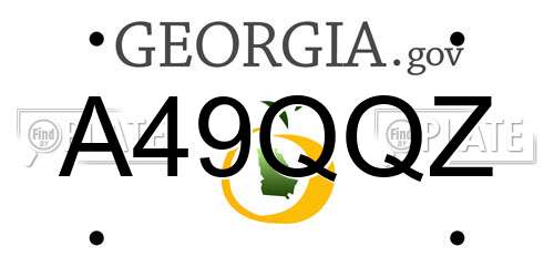 A49QQZ Georgia License Plate