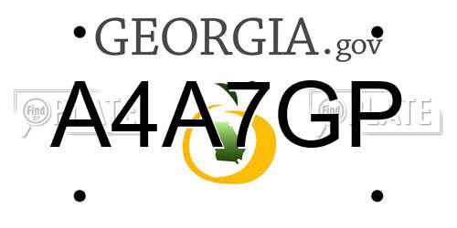 A4A7GP Georgia License Plate