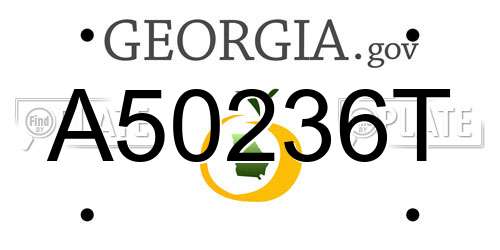 A50236T Georgia License Plate