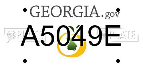 A5049E Georgia License Plate
