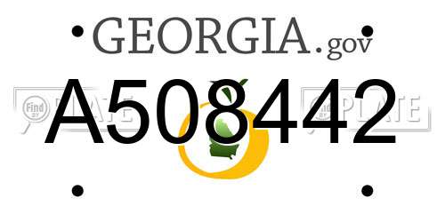 A508442 Georgia License Plate