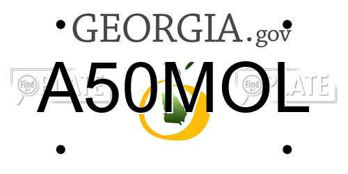 A50MOL Georgia License Plate