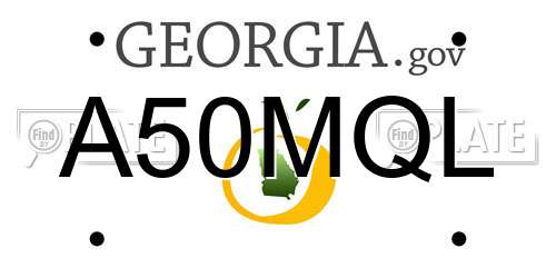 A50MQL Georgia License Plate