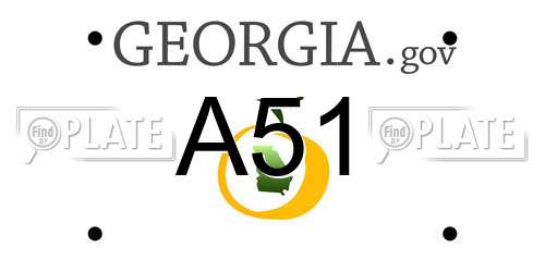 A51 Georgia License Plate