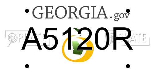 A5120R Georgia License Plate